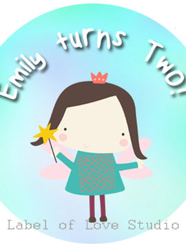 Forest Fairy Birthday Label