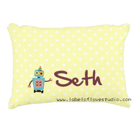 Geeky Robot Personalized Pillow