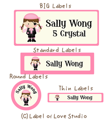 Lil' Pirate Girl Waterproof Labels