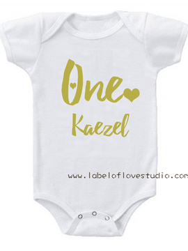 Glittery One Birthday Romper/ Tee