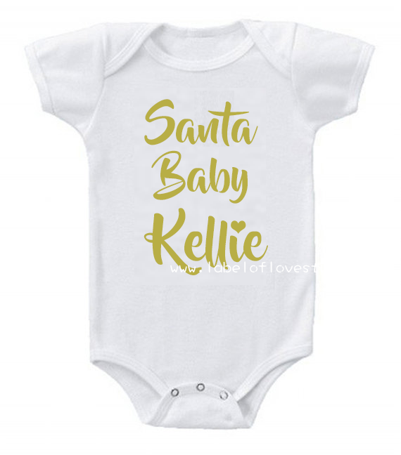 Glittery Santa Baby Romper/ Tee