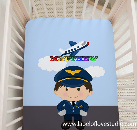 Handsome Pilot Crib Sheet