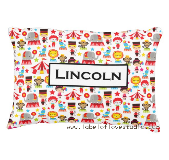 Happy Circus Personalized Pillow