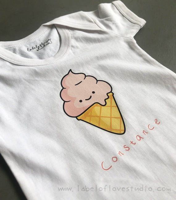 Ice Cream Cone Romper/ Tee