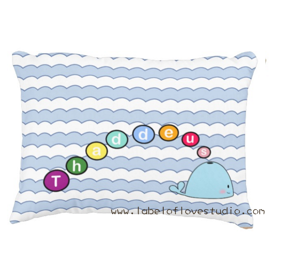 The Jolly Whale Personalized Pillow