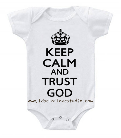 Personalized-Keep Calm & Trust God-christianity romper clothing