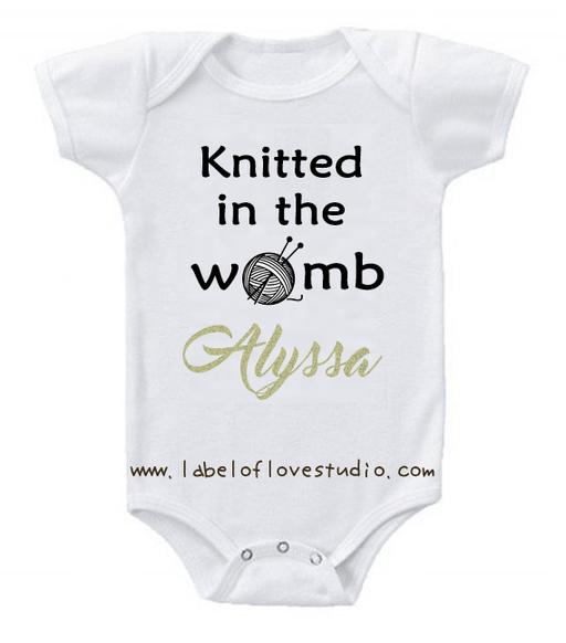 Personalized-Knitted in the womb Romper/ Tee-christianity romper clothing