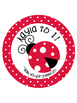 Lady Bug Birthday Label