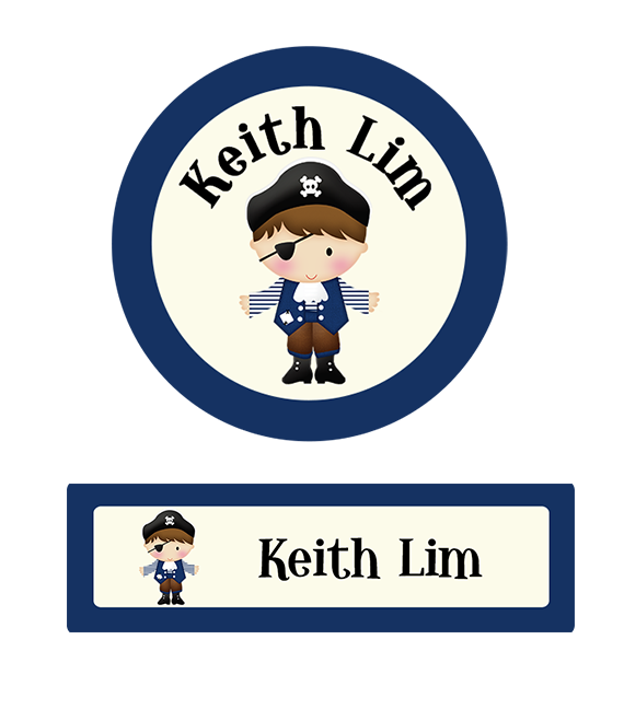 Lil' Pirate Boy Iron On Labels-name-sticker-Singapore-school