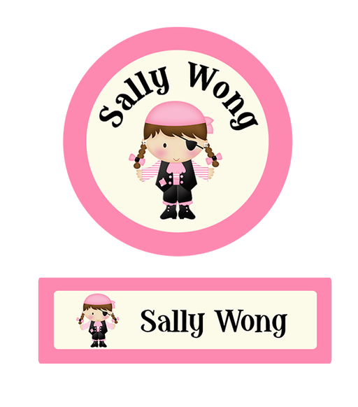 Lil' Pirate Girl Iron On Labels-name-sticker-Singapore-school