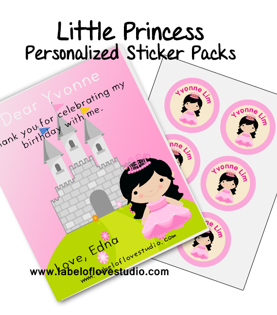 Little Prince Party Favor Name Stickers Pack