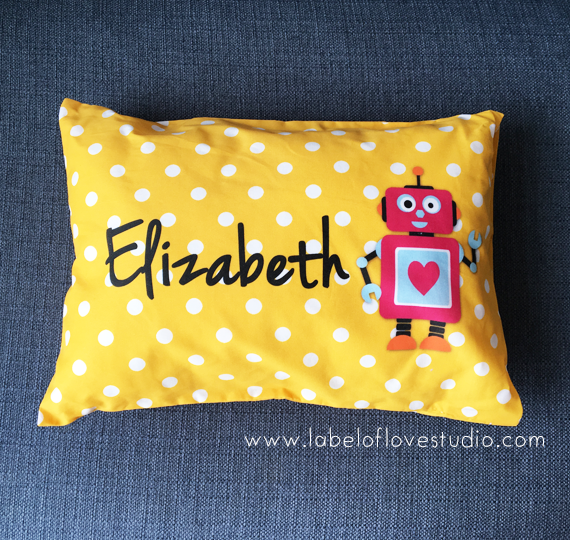 Little Robot Personalized Pillow
