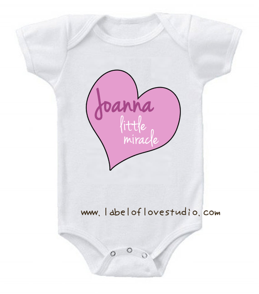 Personalized-Little Miracle of the heart Romper/ Tee-christianity romper clothing