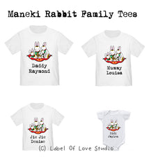 Maneki Rabbit Family Tees