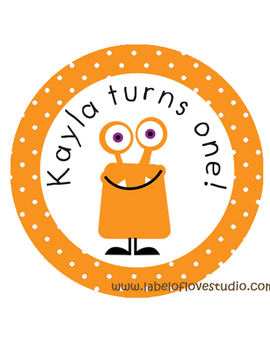 Lil' Monster Birthday Label