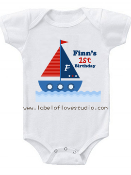Nautical Birthday Romper/ Tee