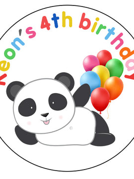 Happy Panda Birthday Labels