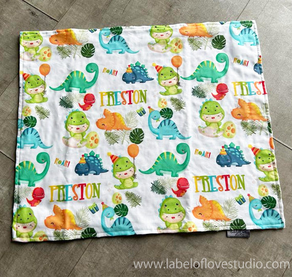 Party Dinosaurs Personalized Blanket