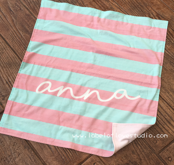 Pastel Stripes Personalized Blanket