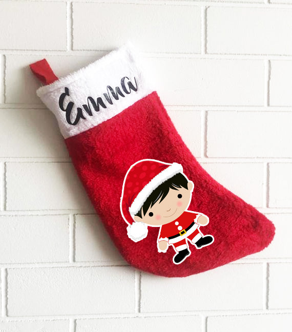 Personalised Christmas Stocking - Santa boy