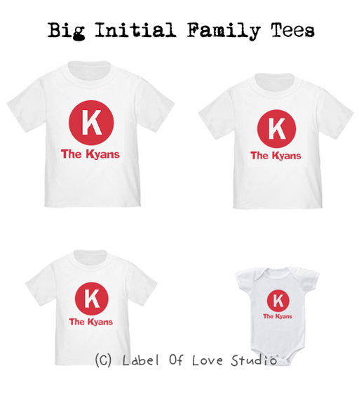 Personalized-Big Initial Family Tees-with name Singapore