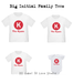 Personalized-Big Initial Family Tees-with name Singapore