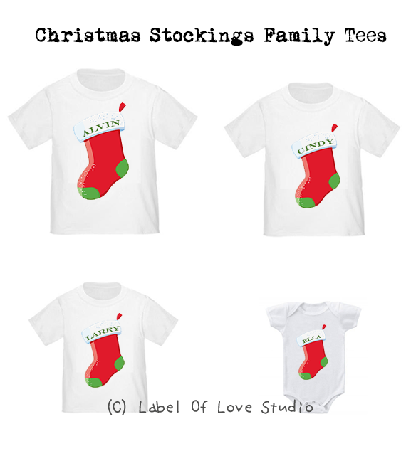 Personalized-Christmas Stocking Family Tees-with name Singapore