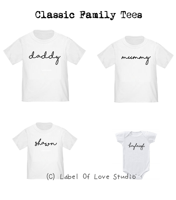 Personalized-Classic Family Tees-with name Singapore