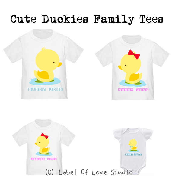 Personalized-Cute Duckies Family Tees-with name Singapore