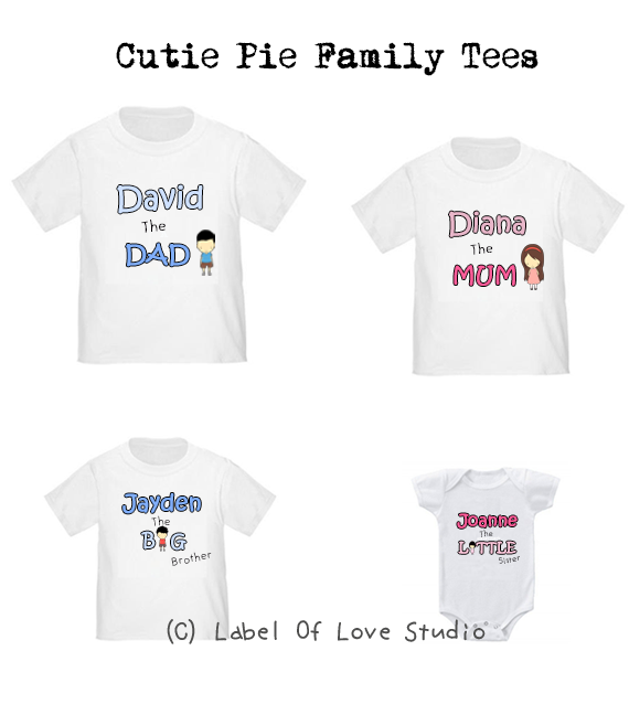 Personalized-Cutie Pie Family Tees-with name Singapore