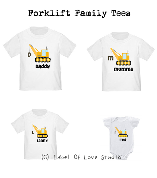Personalized-Forklift Family Tees-with name Singapore