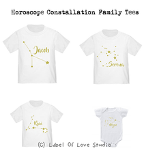 Personalized-Glittery Constellation Family Tees-with name Singapore