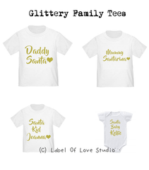 Personalized-Glittery Santa Baby Family Tees-with name Singapore