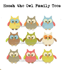 Personalized-Hoosh the Owl Family Tees-with name Singapore
