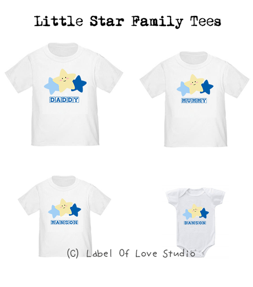 Personalized-Little Star Family Tees-with name Singapore