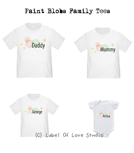 Personalized-Paint Blobs Family Tees-with name Singapore