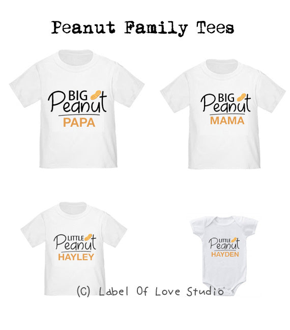 Personalized-Peanut Family Tees-with name Singapore