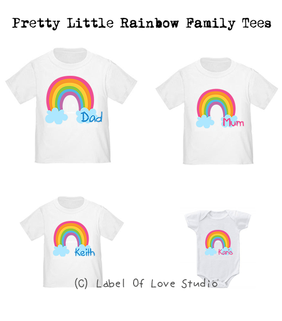 Personalized-Pretty Little Rainbow Family Tees-with name Singapore