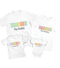 Personalized-Rainbow Blocks Family Tees-with name Singapore