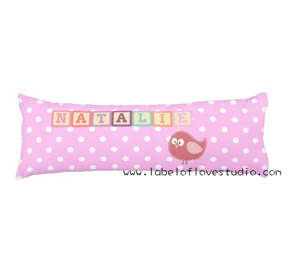 Personalize-Rainbow Blocks in Pink Beansprout Pillow-baby husk singapore