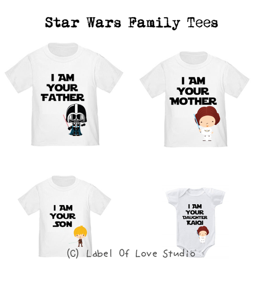 Personalized-Star Wars Inspired Family Tees-with name Singapore