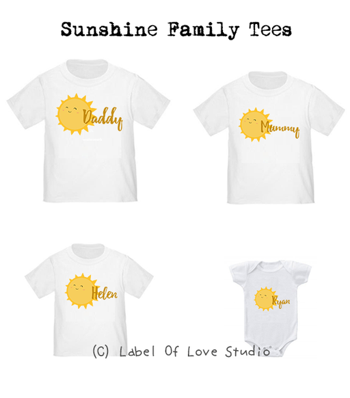 Personalized-Sunshine Family Tees-with name Singapore