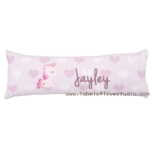 Personalize-Unicorn Hearts Beansprout Pillow-baby husk singapore