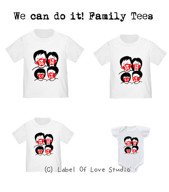 Personalized-We can do it! Singapore! Family Tees-with name Singapore