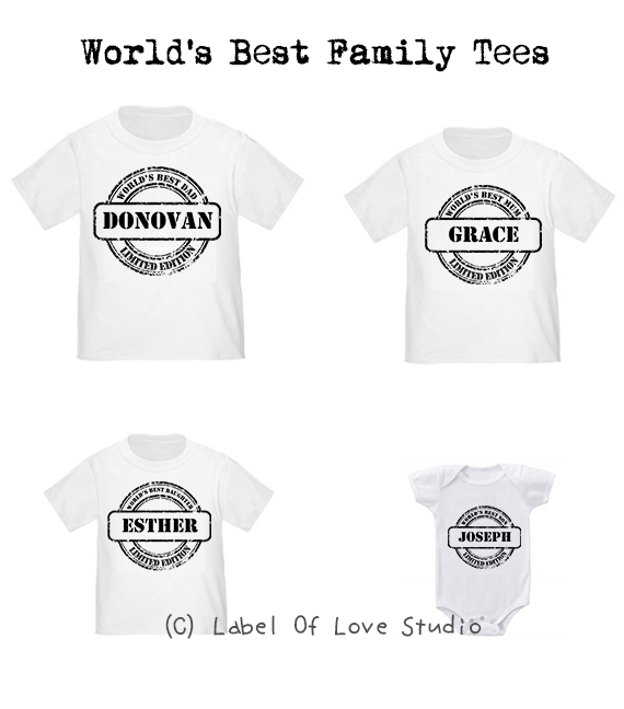 Personalized-World's Best Family Tees-with name Singapore