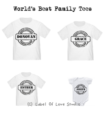 Personalized-World's Best Family Tees-with name Singapore