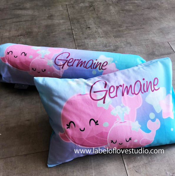 Personalized-baby-Joyful Narwhales Bedding Set-kid pillow bolster beansprout Singapore