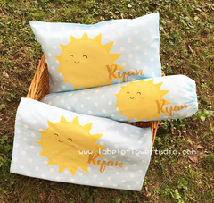 Personalized-baby-Mr Sunshine Bedding Set-kid pillow bolster beansprout Singapore