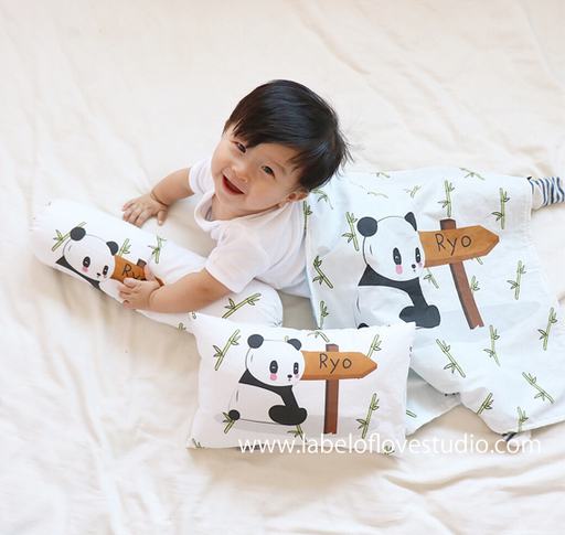 Personalized-baby-Paddy Panda Bedding Set-kid pillow bolster beansprout Singapore