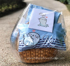 Personalized-baby-Puffy Cloud in blue Bedding Set-kid pillow bolster beansprout Singapore